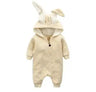 Rabbit Ear Hooded Baby Rompers